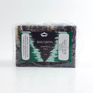 Bar of Grass Roots soap against white background